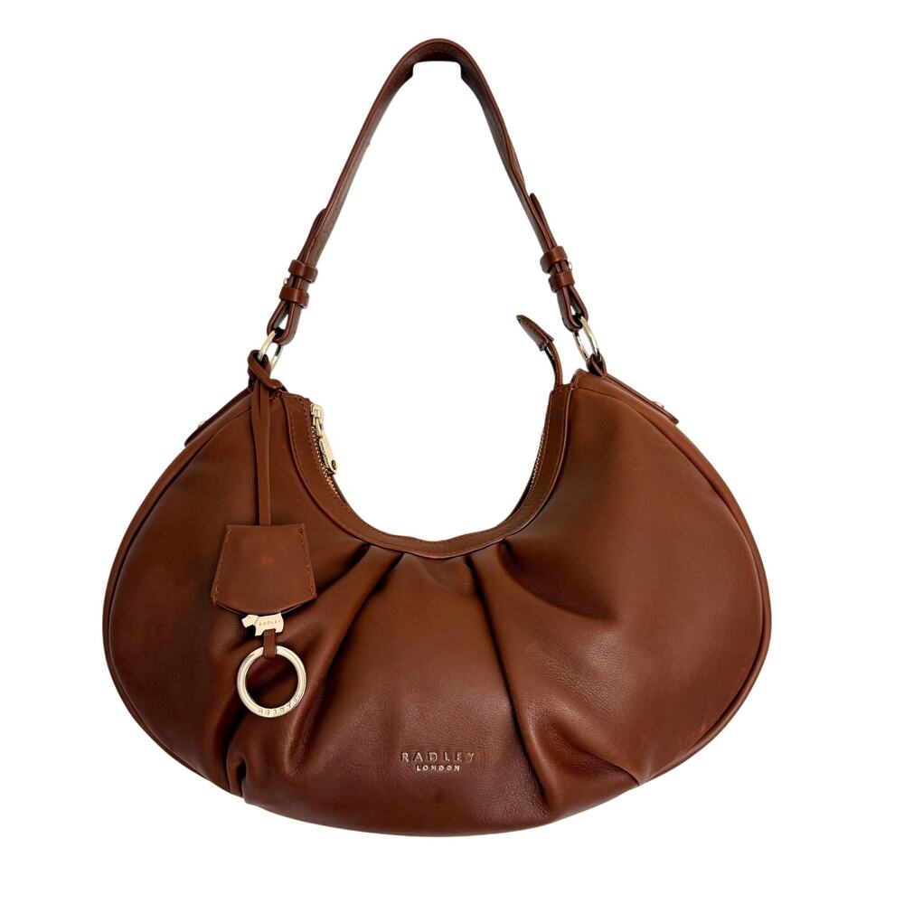 Radley London Forest Way Medium Ziptop Leather Shoulder Bag - Brown Authentic